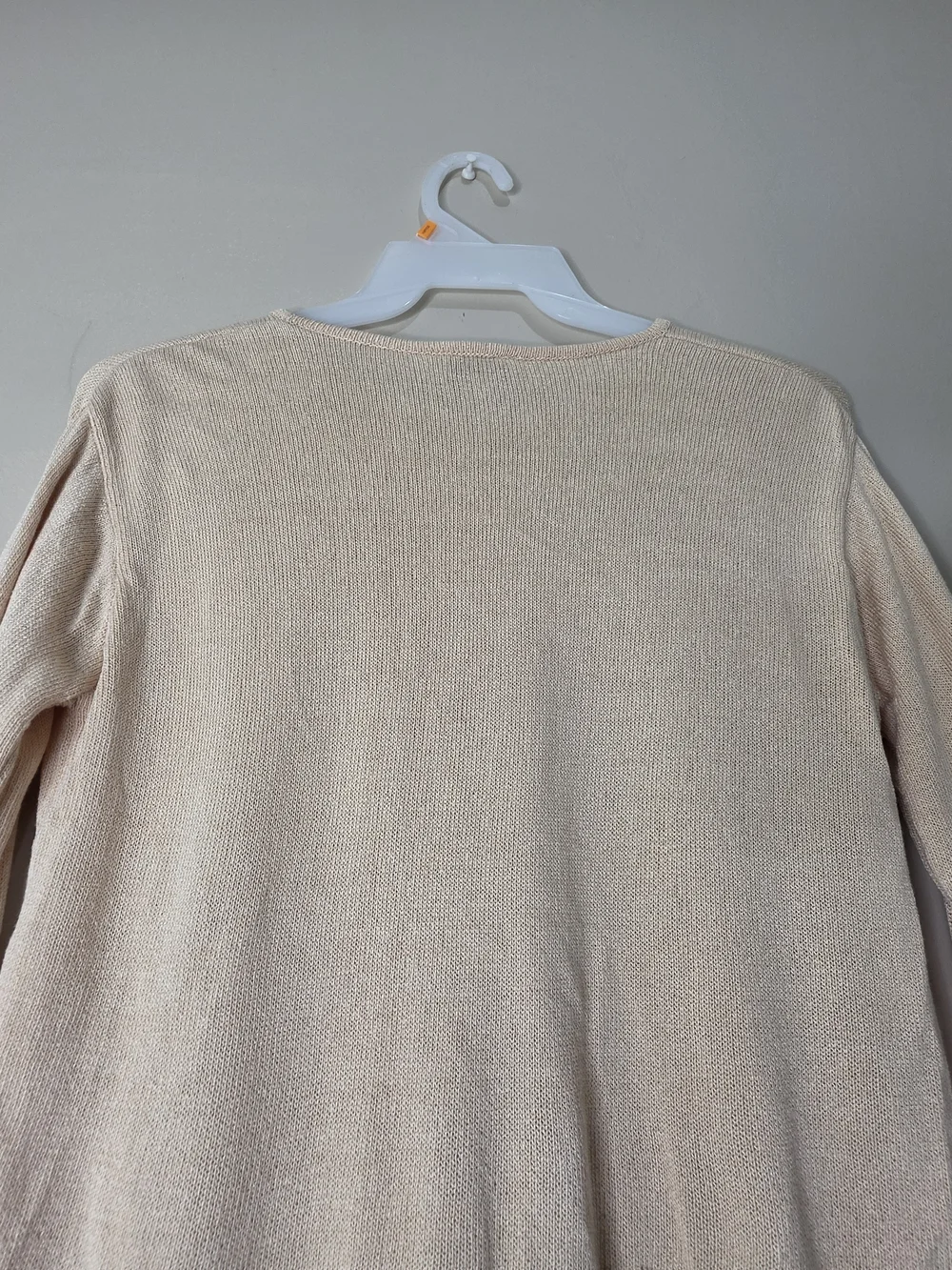 Ann Taylor LOFT Beige Knit Sweater Ruffle Hem Size S Soft Lightweight - Picture 11 of 13